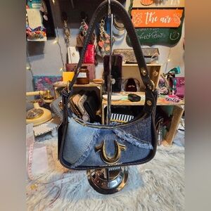 True Religion Blue Denim Shoulder Bag NWT